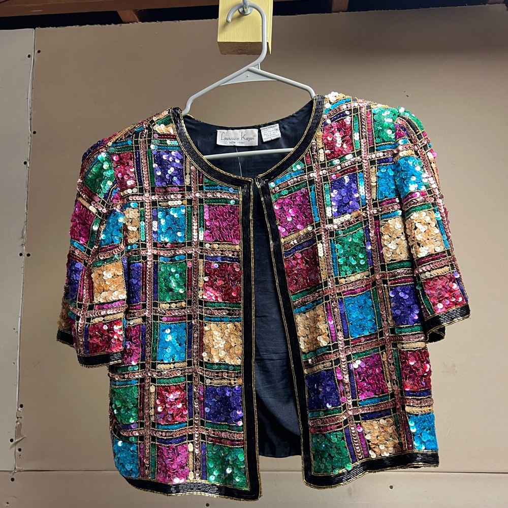 Laurence Kazar Multicolor Sequin Blazer
